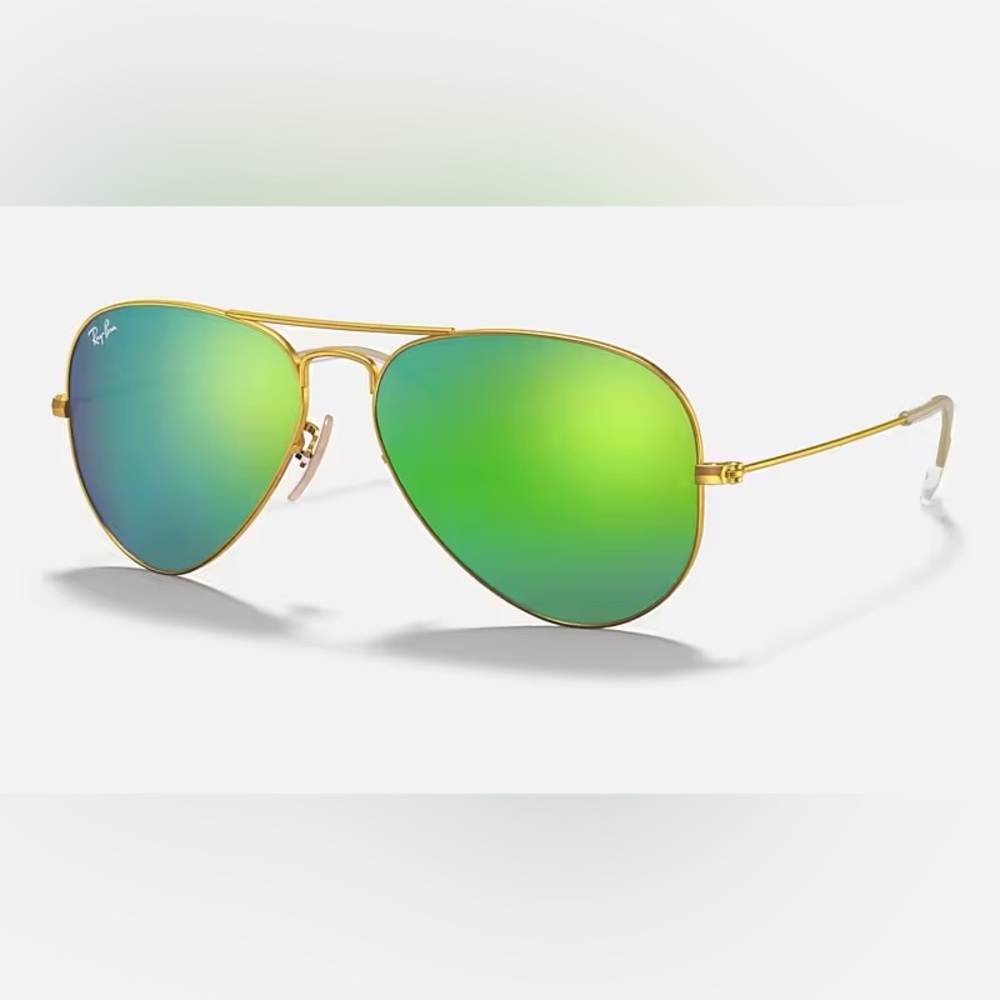 Ray-Ban Green Aviator Flash Lens With Case